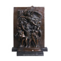 Relief Brass Statue Warrior Relievo Deco Bronze Sculpture Tpy-030